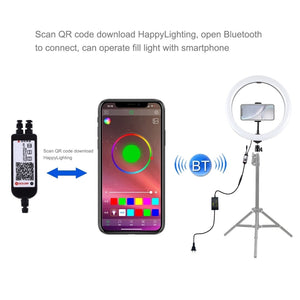 PULUZ 11,8 pouces 30 cm RGB Dimmable LED Anneau Lumineux Vlogging Selfie Photogr...