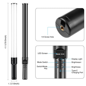 Tragbares PULUZ 144-LED-Foto-Stick-Licht, RGB-Vollfarb-Fülllicht ...