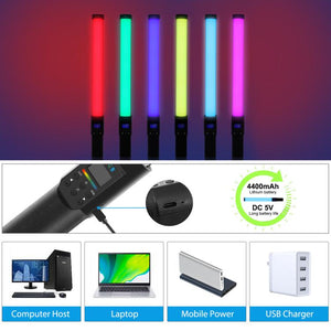 PULUZ 190 LED-Fotostick, tragbares RGB-Farbfülllicht mit Barn...