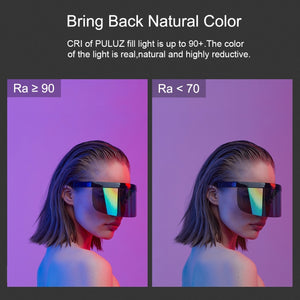 PULUZ 190 LED-Fotostick, tragbares RGB-Farbfülllicht mit Barn...