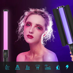 PULUZ 190 LED-Fotostick, tragbares RGB-Farbfülllicht mit Barn...
