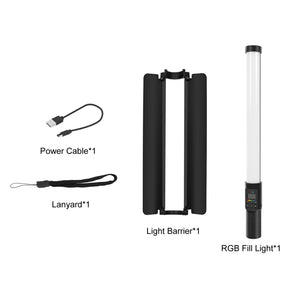 PULUZ 190 LED-Fotostick, tragbares RGB-Farbfülllicht mit Barn...