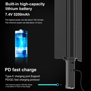 PULUZ 72 LED-Fotostick, tragbares RGB-Farbfülllicht mit Barnd...