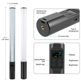 PULUZ 132 LED RGB Light Stick – Luce Portatile Professionale ad Alto CRI con Effetti Speciali e Temperatura Colore Regolabile 2500K-9000K