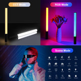 PULUZ 132 LED RGB Light Stick – Luce Portatile Professionale ad Alto CRI con Effetti Speciali e Temperatura Colore Regolabile 2500K-9000K