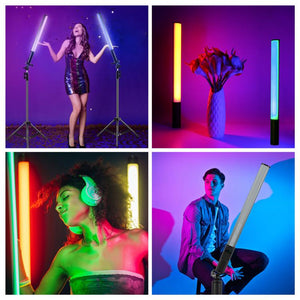 PULUZ 132 LED RGB Light Stick – Luce Portatile Professionale ad Alto CRI con Effetti Speciali e Temperatura Colore Regolabile 2500K-9000K