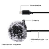 Microphone d'enregistrement à condensateur filaire Jack 1,5 m Lavalier 8...