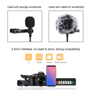 Microfono video per registrazione video a condensatore omnidirezionale Jack L...
