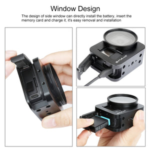 Custodia PULUZ Gabbia protettiva in lega di alluminio CNC con lente UV da 52 ...