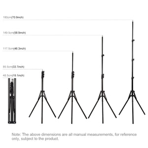 PULUZ Supporto per treppiede pieghevole inverso a 4 sezioni, altezza 1,8 m, p...