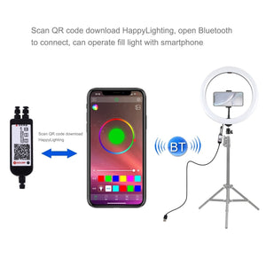 PULUZ 11,8 pouces 30 cm RGB LED Dimmable Double Température de Couleur LED Cu...