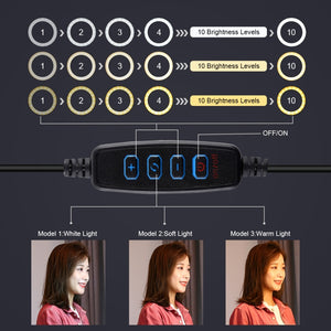 PULUZ 7,9 pouces 20 cm USB 3 modes Dimmable Double température de couleur ...