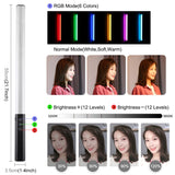 PULUZ RGB Bunter Foto-LED-Stick Tragbares LED-Fülllicht mit Temperatur...