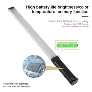 PULUZ RGB Bunter Foto-LED-Stick Tragbares LED-Fülllicht mit Temperatur...