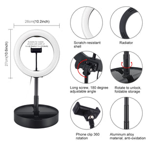 Anello luminoso a doppia temperatura da 10,2 pollici 26 cm 3 modalità