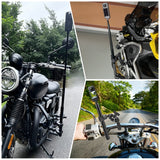 PULUZ Doppelkopf-Motorradklemmen mit 150 cm Teleskop-Selfie-Stick – Universelle feste Halterung für Insta360 X4, Action Cam und Smartphone
