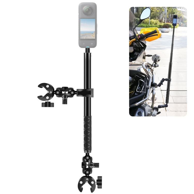 Doppelkopf- und Einzelkopf-Lenkerklemmen für Motorräder – Universelle Teleskop-Selfie-Stick-Halterung für Insta360 X4 und Action-Kamera