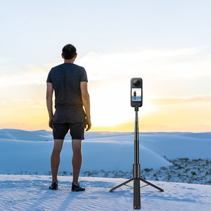 Unsichtbarer Selfie-Stick mit Stativ für Insta360 X4 / X3 – Ständer aus Aluminiumlegierung, kompakt und tragbar