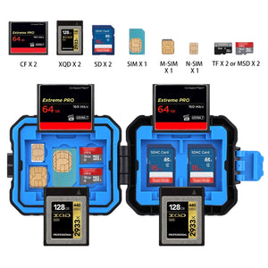 PULUZ 11-in-1-Speicherkartenhülle für 3SIM + 2XQD + 2CF + 2... Karten