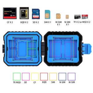 PULUZ 11-in-1-Speicherkartenhülle für 3SIM + 2XQD + 2CF + 2... Karten