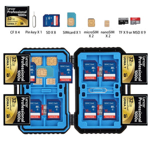 PULUZ 27-in-1-Speicherkartenhülle für 4CF + 8SD + 9TF + 1 PIN-Karte...