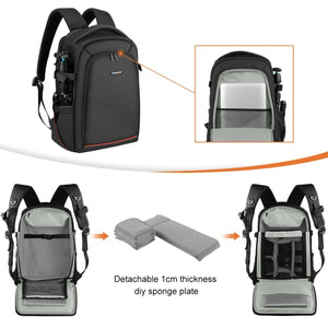 Zaino Professionale PULUZ per Fotocamera DSLR e Stabilizzatore PTZ – Impermeabile, Antiscivolo e Resistente per Viaggi e Sport