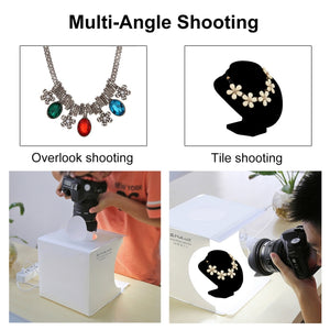 PULUZ Kit tenda da studio pieghevole portatile da 550LM per illuminazione fot...