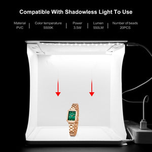 Kit Tenda da Studio Fotografico Pieghevole Portatile PULUZ 550LM con Luce LED Integrata e Fondali per Foto Prodotti