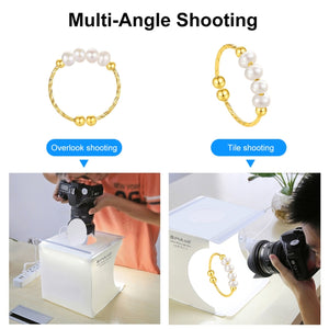 PULUZ Studio Fotografico Portatile LED 20 cm – 2 Pannelli Pieghevoli, 1100LM