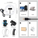 PULUZ 7,9 Zoll 20 cm USB 3-Modus dimmbar Dual-Farbtemperatur ...