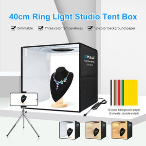 PULUZ 40 cm Pieghevole Luce Anulare Portatile USB Illuminazione Fotografica T...
