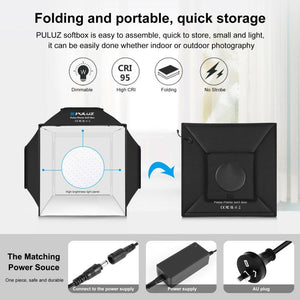 PULUZ 40 cm Pieghevole 72 W 5500 K Tenda da studio Soft Box Kit di illuminazi...