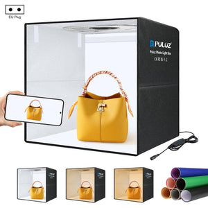 PULUZ 50 cm faltbares tragbares Fotobeleuchtungsstudio – Professionelle Lichtbox mit einstellbarem LED-Licht