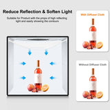 PULUZ 50 cm faltbares tragbares Fotobeleuchtungsstudio – Professionelle Lichtbox mit einstellbarem LED-Licht