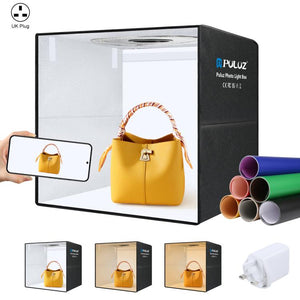 PULUZ 50 cm faltbares tragbares Fotobeleuchtungsstudio – Professionelle Lichtbox mit einstellbarem LED-Licht