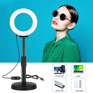 PULUZ 4,7 Zoll 12 cm gebogene Oberfläche USB-LED-Selfie-Ring mit weißem Licht ...