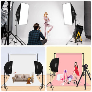 PULUZ Softbox da studio 50x70 cm + supporto per treppiede da 2 m + 4 kit di i...