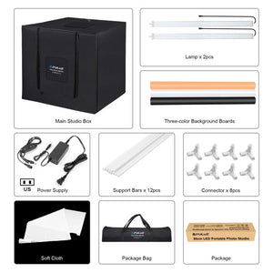 PULUZ 80 cm pieghevole portatile 80 W 9050LM luce bianca illuminazione fotogr...