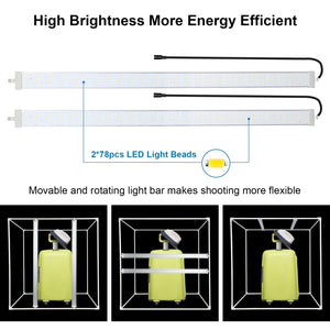 PULUZ 80 cm pieghevole portatile 80 W 9050LM luce bianca illuminazione fotogr...