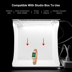 PULUZ Mini-LED-Fotografie-Lampen-Pad-Panel ohne Schatten + Box für...