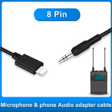 PULUZ 3,5 mm TRRS maschio a 8 pin maschio adattatore audio per microfono live...