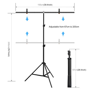 PULUZ 1 x 2 m Fotostudio-Hintergrund-Querstangenhalterungsset in Form von ...