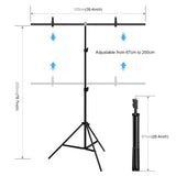 PULUZ 1 x 2 m Fotostudio-Hintergrund-Querstangenhalterungsset in Form von ...