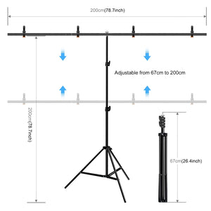 PULUZ 2 x 2 m Fotostudio-Hintergrund-Querstangenhalterungsset in Form von ...