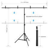 PULUZ 2 x 2 m Fotostudio-Hintergrund-Querstangenhalterungsset in Form von ...