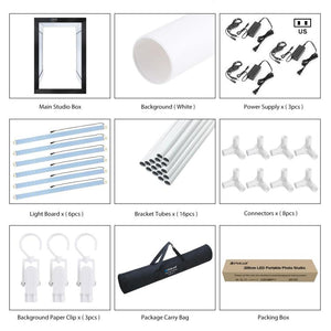PULUZ 2m 240W 5500K Kit luce fotografica da studio per vestiti/ritratto model...