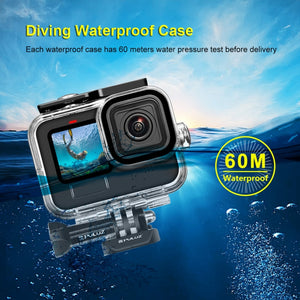 PULUZ für GoPro HERO12 Black/11 Black/10 Black/9 Black, wasserdichte Schutzhülle...
