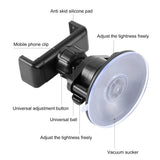 PULUZ Staffa porta morsetto a ventosa rotante a 360 gradi per iPhone, Galaxy,...
