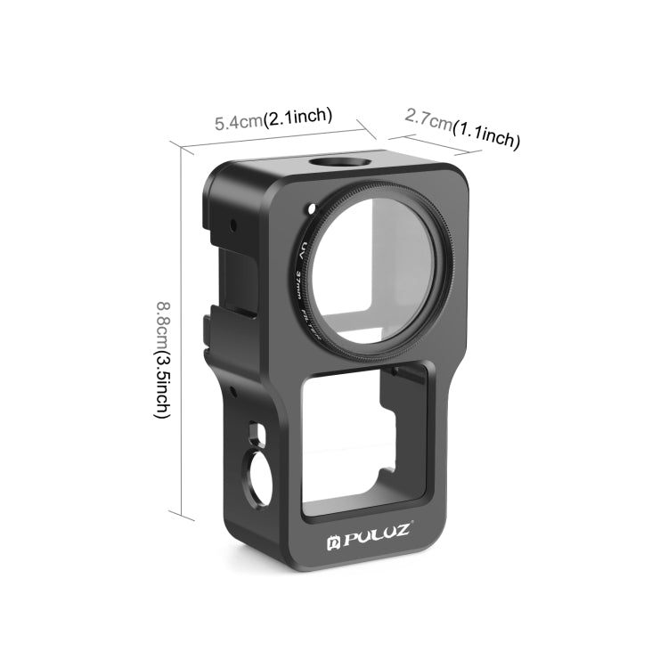 PULUZ CNC-Käfig aus Aluminiumlegierung für DJI Action 2, Aluminiumkäfig (schwarz) …