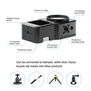 PULUZ CNC-Käfig aus Aluminiumlegierung für DJI Action 2, Aluminiumkäfig (schwarz) …